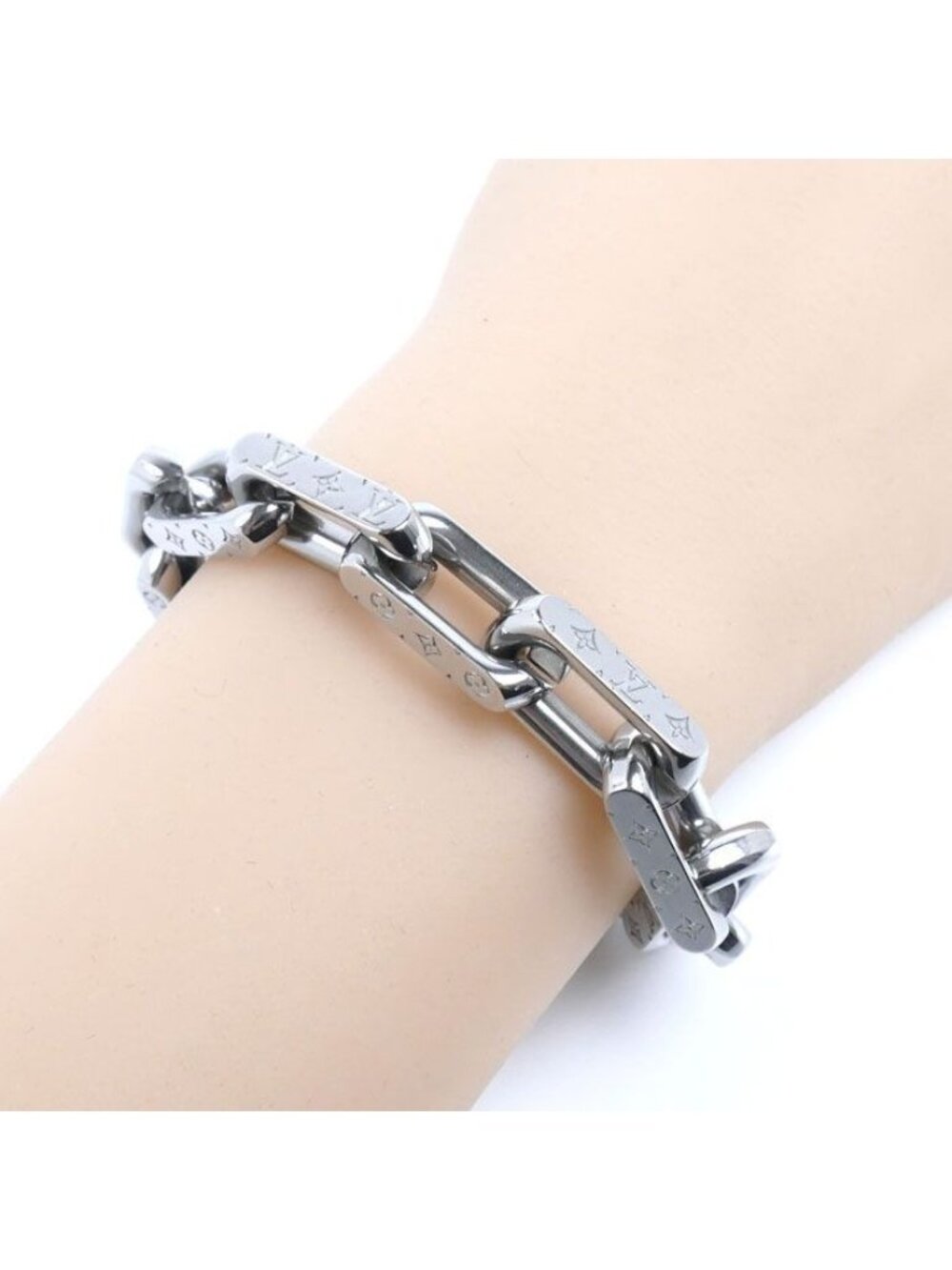 Louis Vuitton Metal Chain Monogram Bracelet M 19 cm - Picture 5 of 6